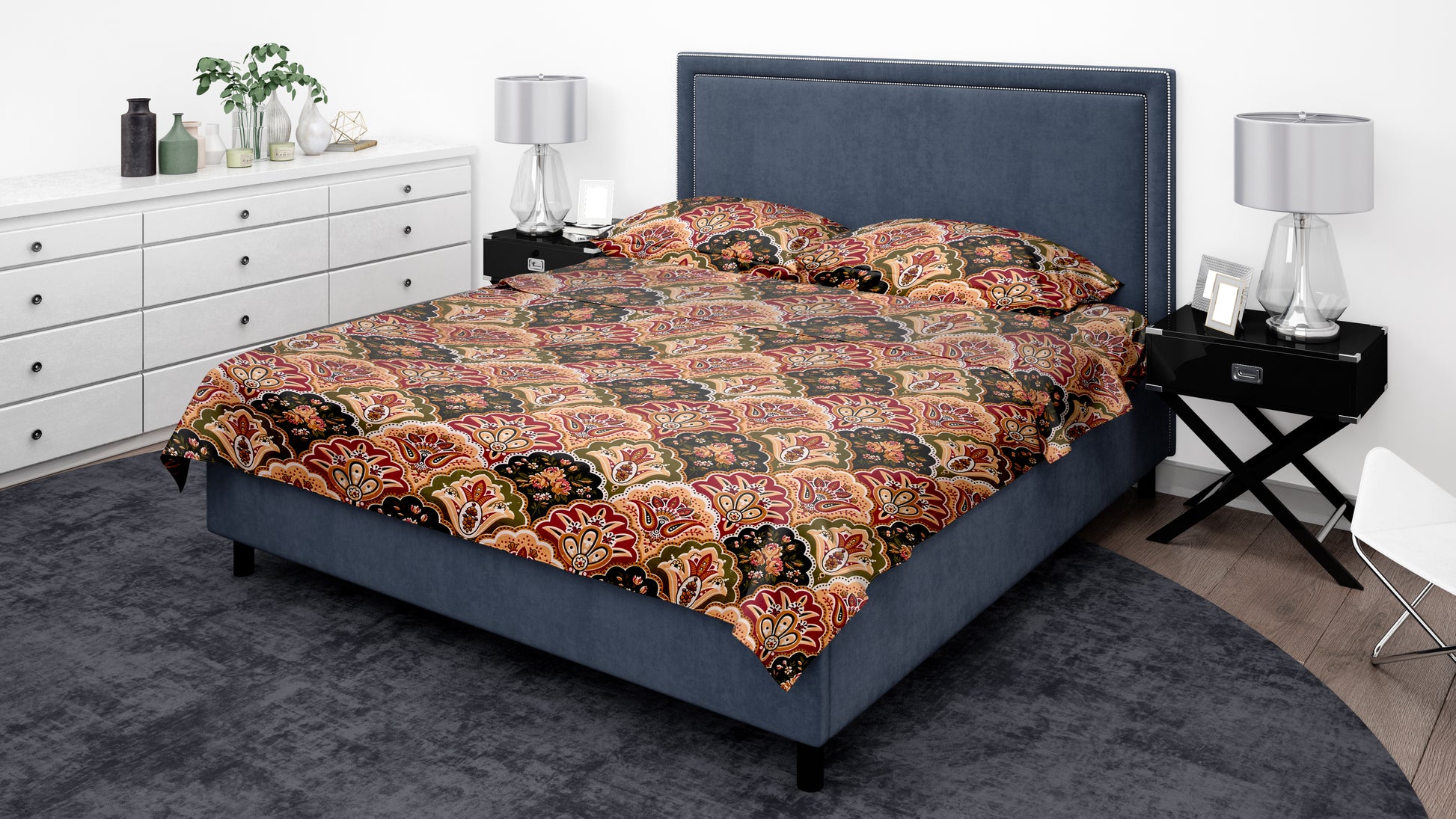 KNOTTING HOME Super Soft Microfiber 120 GSM Bedsheet with Pillow Cover | Printed Bed Sheet Set for Double Bed | Super Soft, Durable Chadar for Bedroom