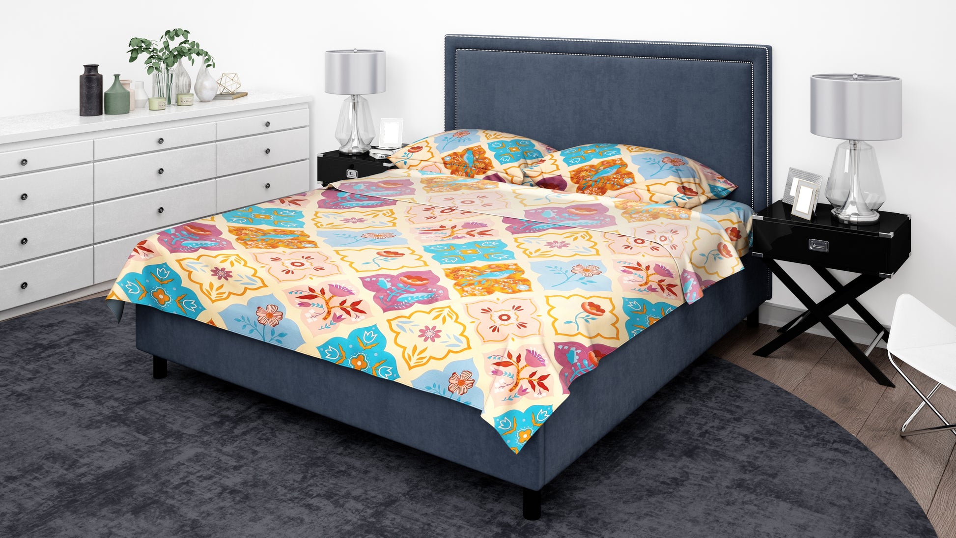 KNOTTING HOME Super Soft Microfiber 120 GSM Bedsheet with Pillow Cover | Printed Bed Sheet Set for Double Bed | Super Soft, Durable Chadar for Bedroom