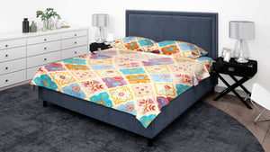 KNOTTING HOME Super Soft Microfiber 120 GSM Bedsheet with Pillow Cover | Printed Bed Sheet Set for Double Bed | Super Soft, Durable Chadar for Bedroom