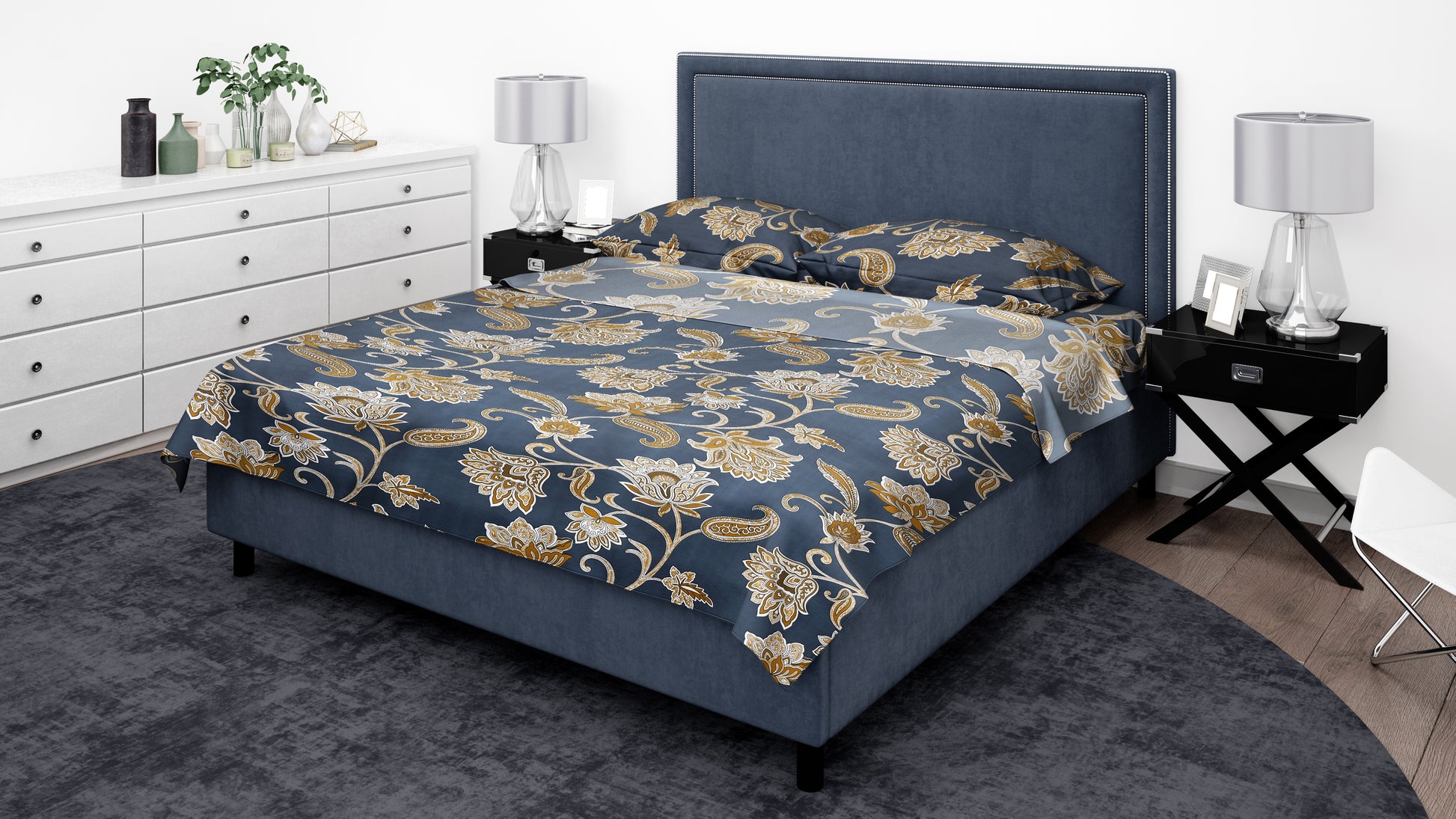 KNOTTING HOME Super Soft Microfiber 120 GSM Bedsheet with Pillow Cover | Printed Bed Sheet Set for Double Bed | Super Soft, Durable Chadar for Bedroom