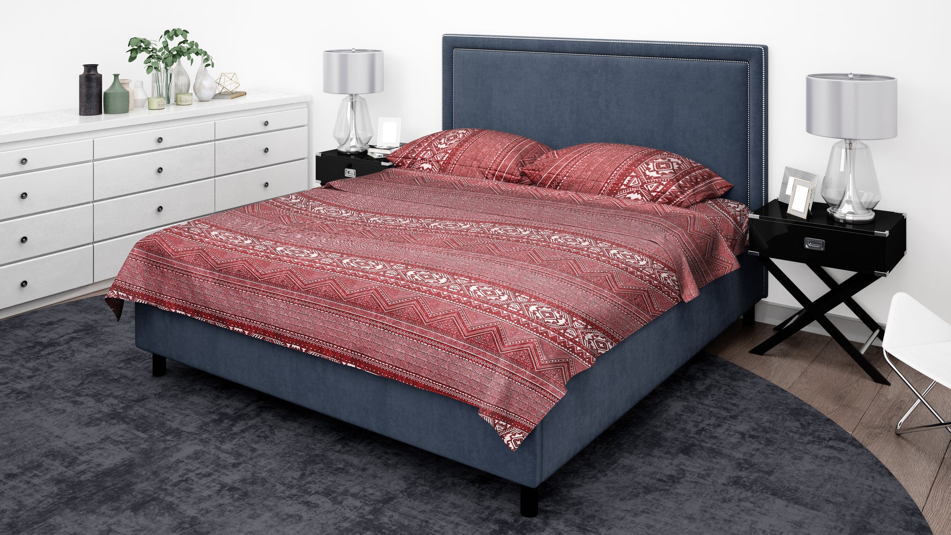 KNOTTING HOME Super Soft Microfiber 120 GSM Bedsheet with Pillow Cover | Printed Bed Sheet Set for Double Bed | Super Soft, Durable Chadar for Bedroom