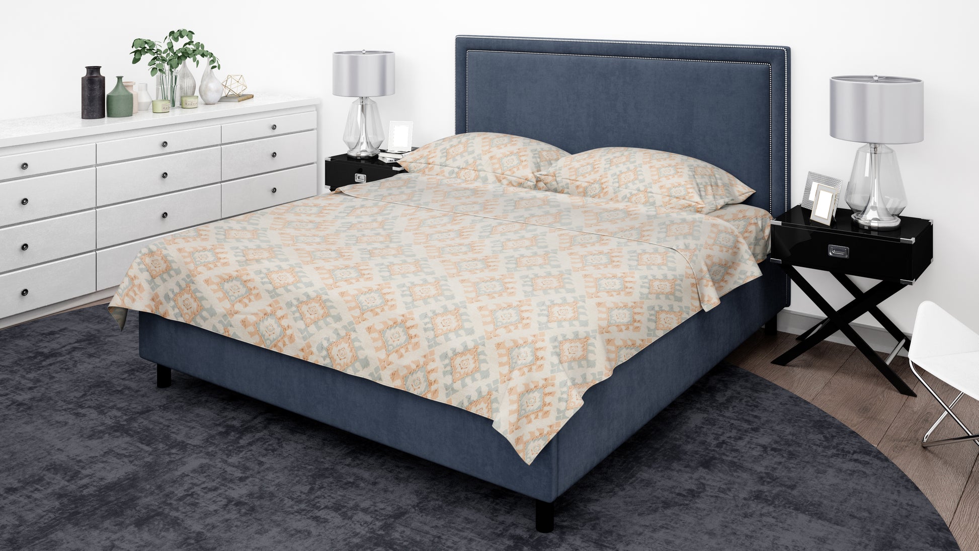 KNOTTING HOME Super Soft Microfiber 120 GSM Bedsheet with Pillow Cover | Printed Bed Sheet Set for Double Bed | Super Soft, Durable Chadar for Bedroom