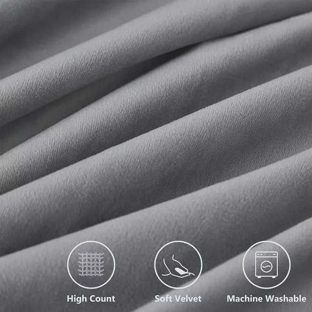 KNOTTING HOME Velvet Plain Throw Pillow Covers for Sofa Living Room grey color