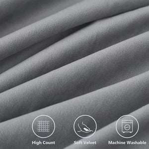 KNOTTING HOME Velvet Plain Throw Pillow Covers for Sofa Living Room grey color