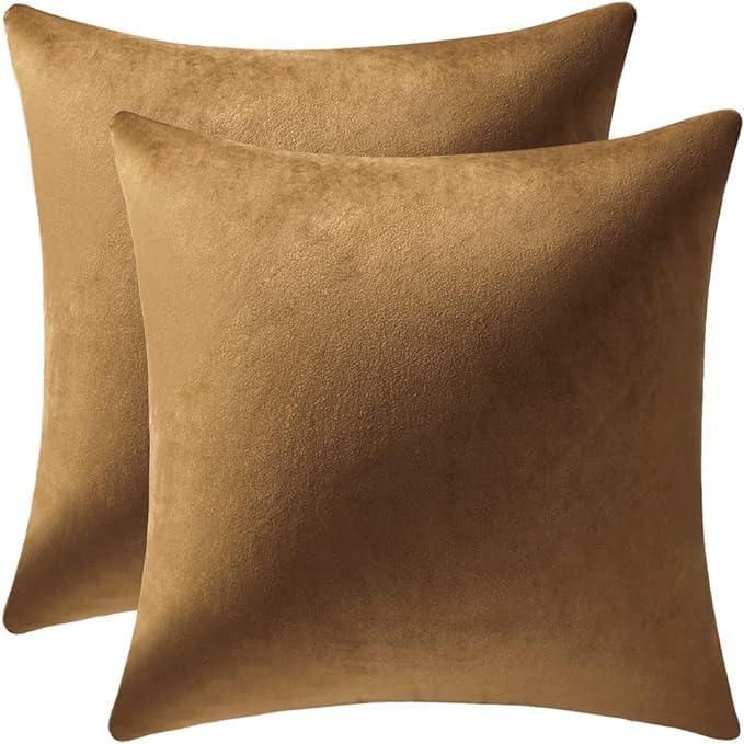 KNOTTING HOME Velvet Pompom Decorative Throw Pillow Covers Soft Solid Square Cushion Cover P