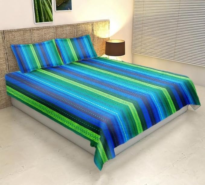 KNOTTING HOME Cotton 120 GSM Bedsheet with Pillow Cover |Super Soft, Durable Chadar for Bedroom