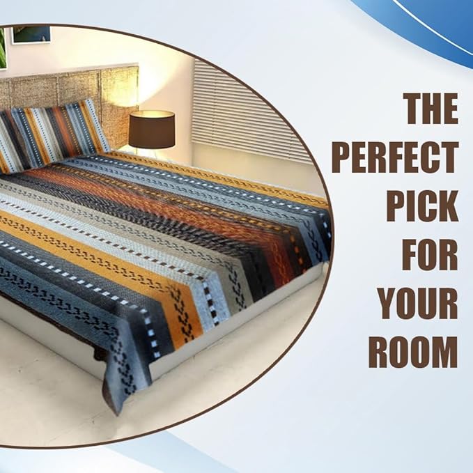 KNOTTING HOME Cotton 120 GSM Bedsheet with Pillow Cover |Super Soft, Durable Chadar for Bedroom