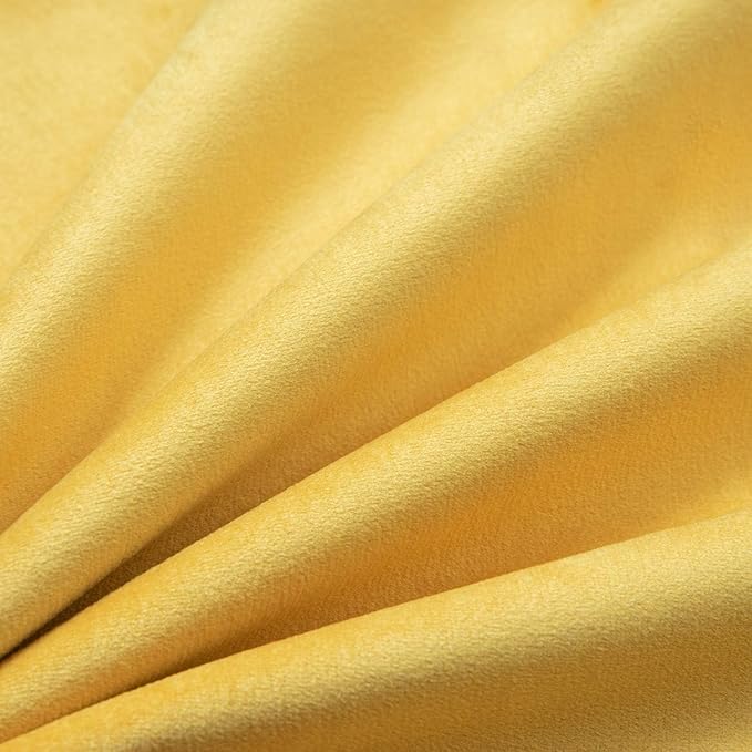 KNOTTING HOME Velvet Plain Decorative Throw Pillow Covers Soft Solid Square Cushion Cover Pillow Decor, Yellow color