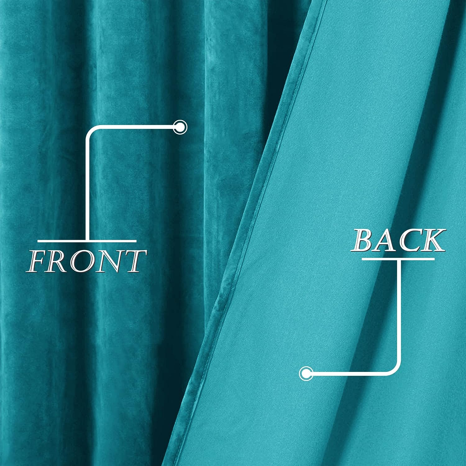 KNOTTING HOME Room Darkening Plain Velvet Eyelet Door Curtains for Living Room ,Bedroom ,Kitchen in Teal Color