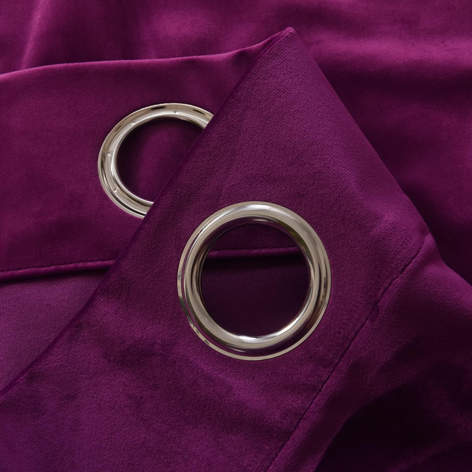 KNOTTING HOME Room Darkening Plain Velvet Eyelet Door Curtains for Living Room ,Bedroom ,Kitchen in Purple Color