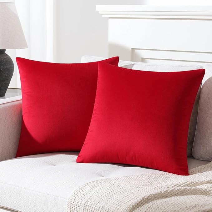KNOTTING HOME Velvet Decorative Throw Pillow Covers Soft Solid Square Cushion Cover Pillow Decor