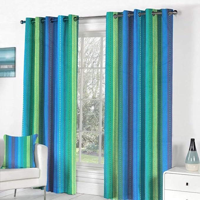 Knotting Home Bohemian Cotton Salsa Curtain for Door & Window, Boho Curtain with Eyelets 2 Piece Pack Curtain for Farmhouse Living Room Bedroom Kitchen
