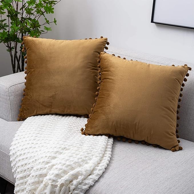KNOTTING HOME Velvet Throw Pillow Covers for Sofa Living Room