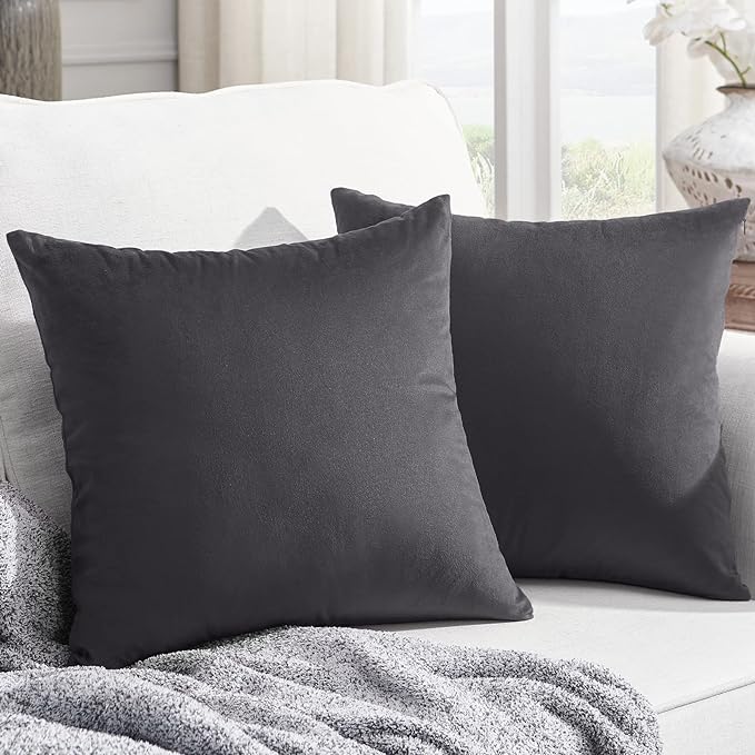 KNOTTING HOME   Velvet Decorative Throw Pillow Covers Soft Solid Square Cushion Cover Pillow Decor