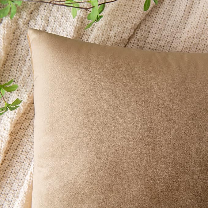 KNOTTING HOME  Velvet Decorative Throw Pillow Covers Soft Solid Square Cushion Cover Pillow Decor