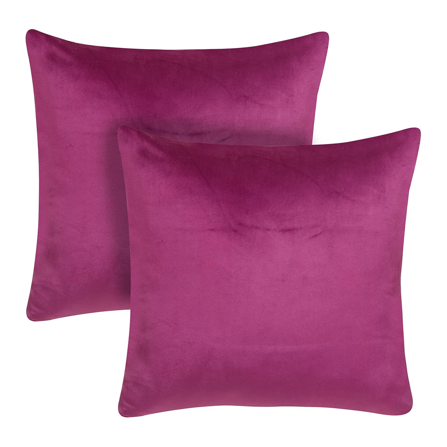 KNOTTING HOME Velvet Plain Decorative Throw Pillow Covers Soft Solid Square Cushion Cover Pillow Decor, Purple color