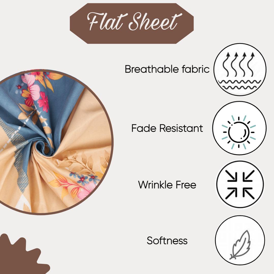 KNOTTING HOME Super Soft Microfiber 120 GSM Bedsheet with Pillow Cover | Printed Bed Sheet Set for Double Bed | Super Soft, Durable Chadar for Bedroom