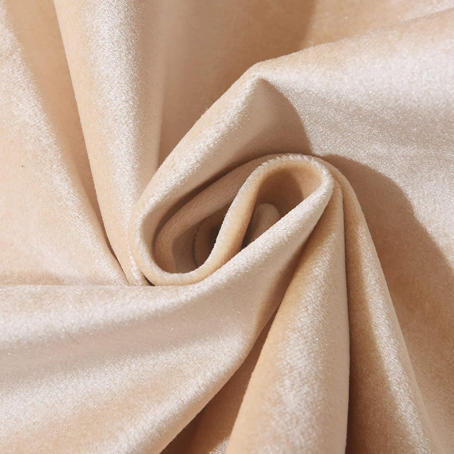 KNOTTING HOME Room Darkening Plain Velvet Eyelet Door Curtains for Living Room ,Bedroom ,Kitchen in Beige Color