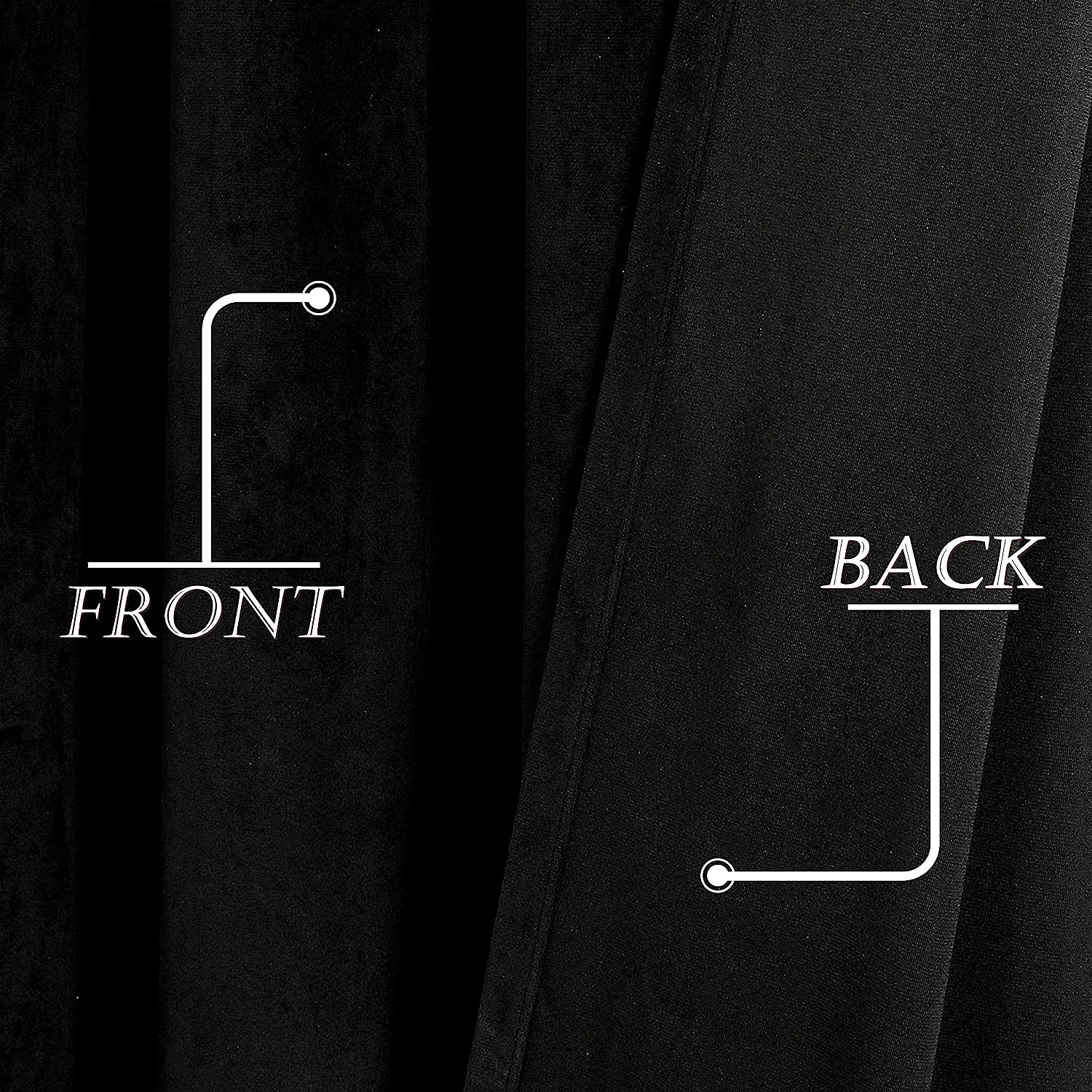 KNOTTING HOME Room Darkening Plain Velvet Eyelet Door Curtains for Living Room ,Bedroom ,Kitchen in Black Color