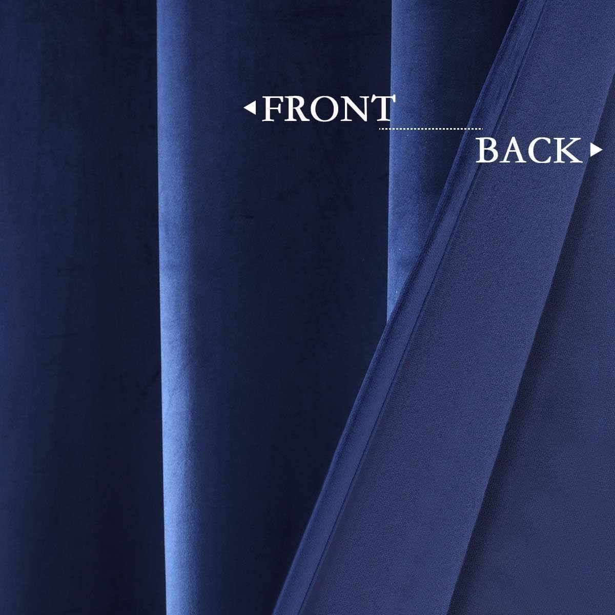 KNOTTING HOME Room Darkening Plain Velvet Eyelet Door Curtains for Living Room ,Bedroom ,Kitchen in Blue Color