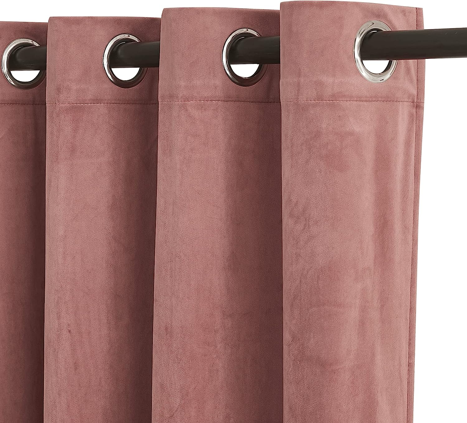 KNOTTING HOME Room Darkening Plain Velvet Eyelet Door Curtains for Living Room ,Bedroom ,Kitchen in Blush Color