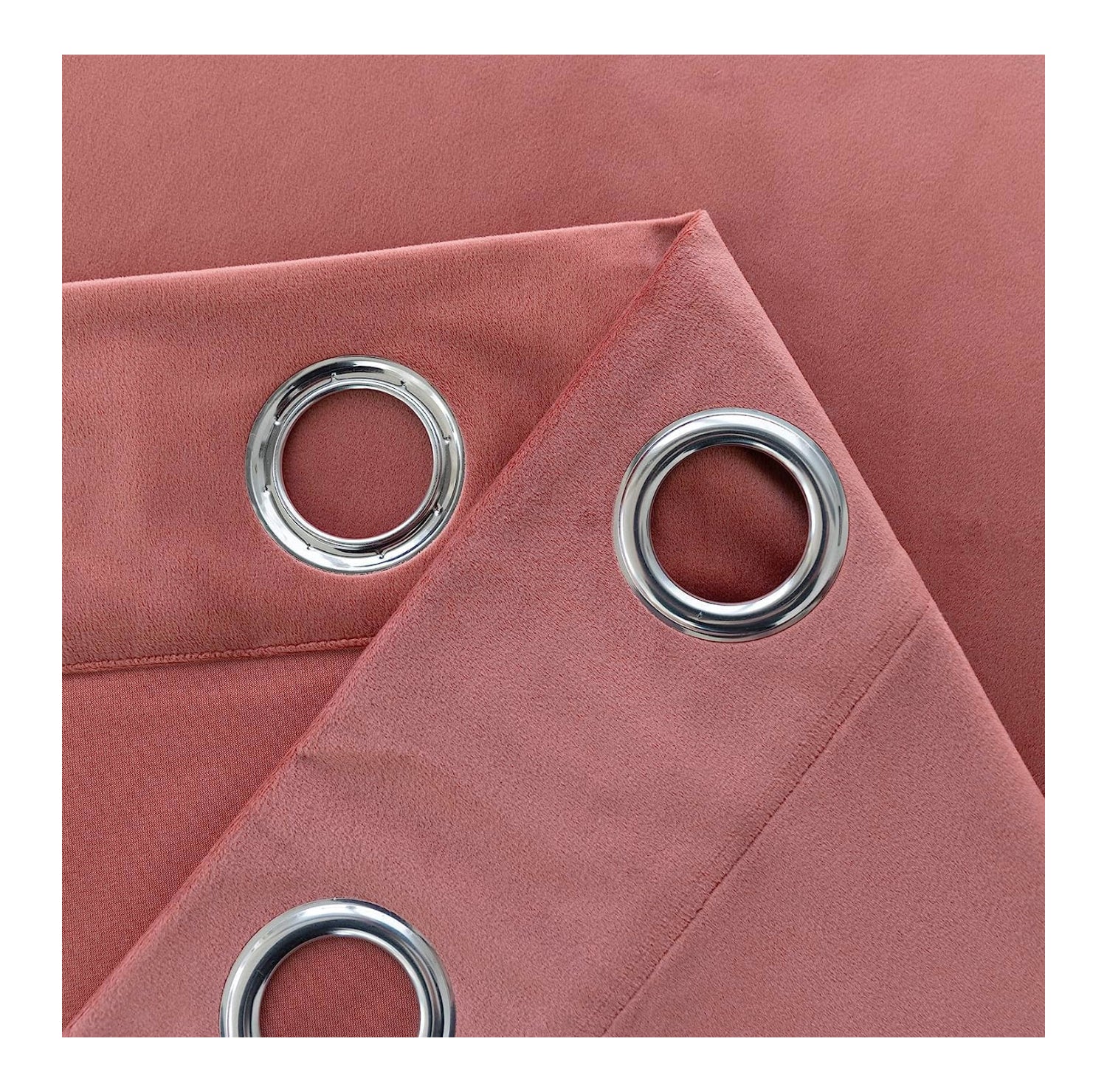 KNOTTING HOME Room Darkening Plain Velvet Eyelet Door Curtains for Living Room ,Bedroom ,Kitchen in Blush Color