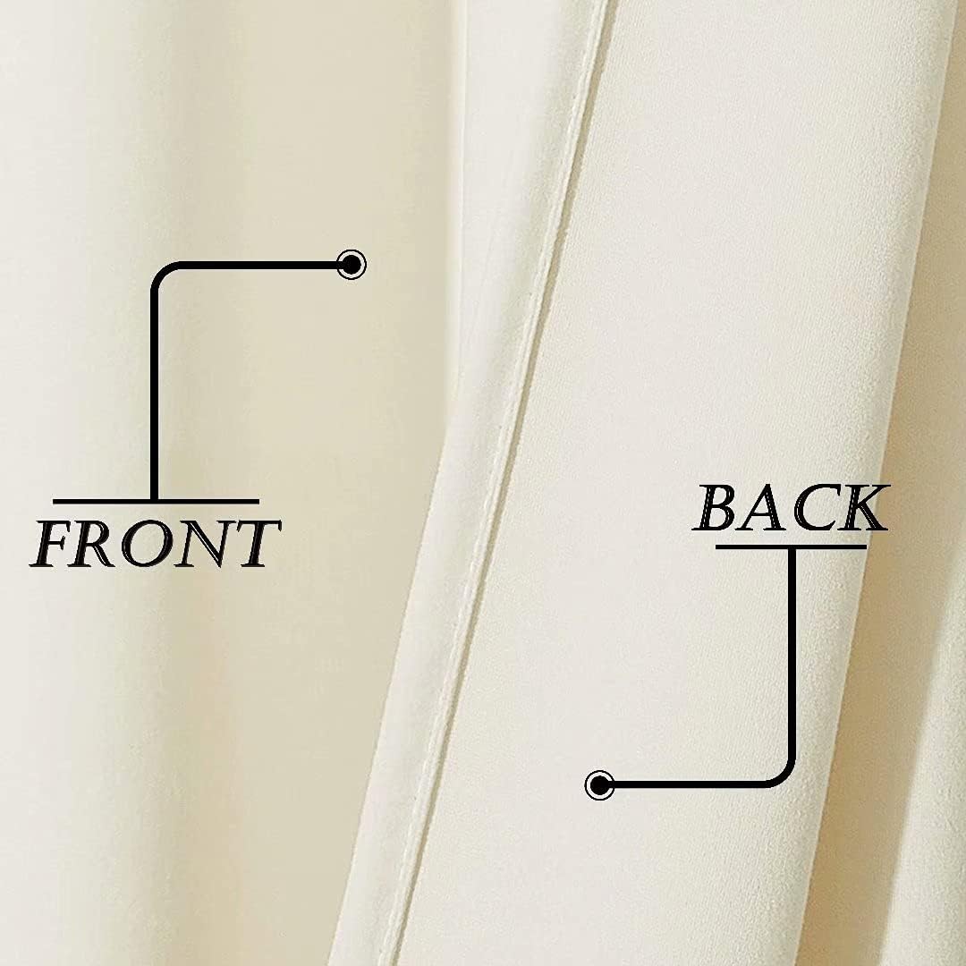 KNOTTING HOME Room Darkening Plain Velvet Eyelet Door Curtains for Living Room ,Bedroom ,Kitchen in Cream Color