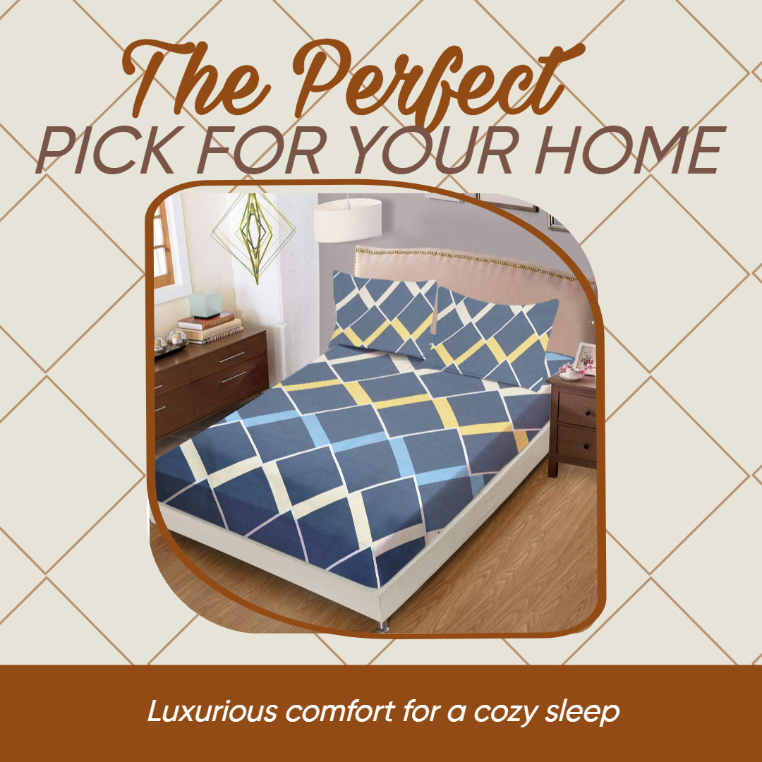 KNOTTING HOME Super Soft Microfiber 120 GSM Bedsheet with Pillow Cover | Printed Bed Sheet Set for Double Bed | Super Soft, Durable Chadar for Bedroom