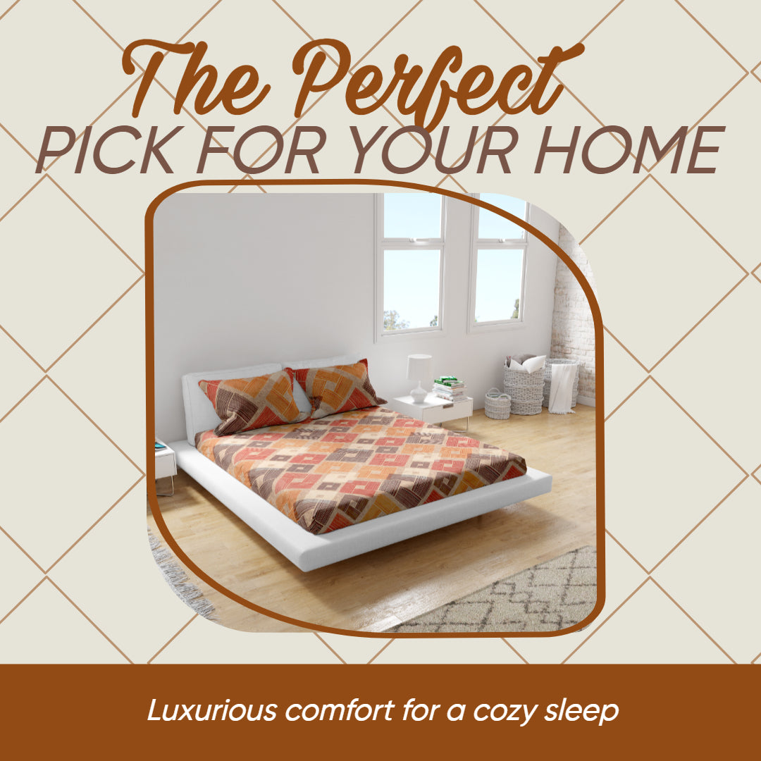 KNOTTING HOME Super Soft Microfiber 120 GSM Bedsheet with Pillow Cover | Printed Bed Sheet Set for Double Bed | Super Soft, Durable Chadar for Bedroom