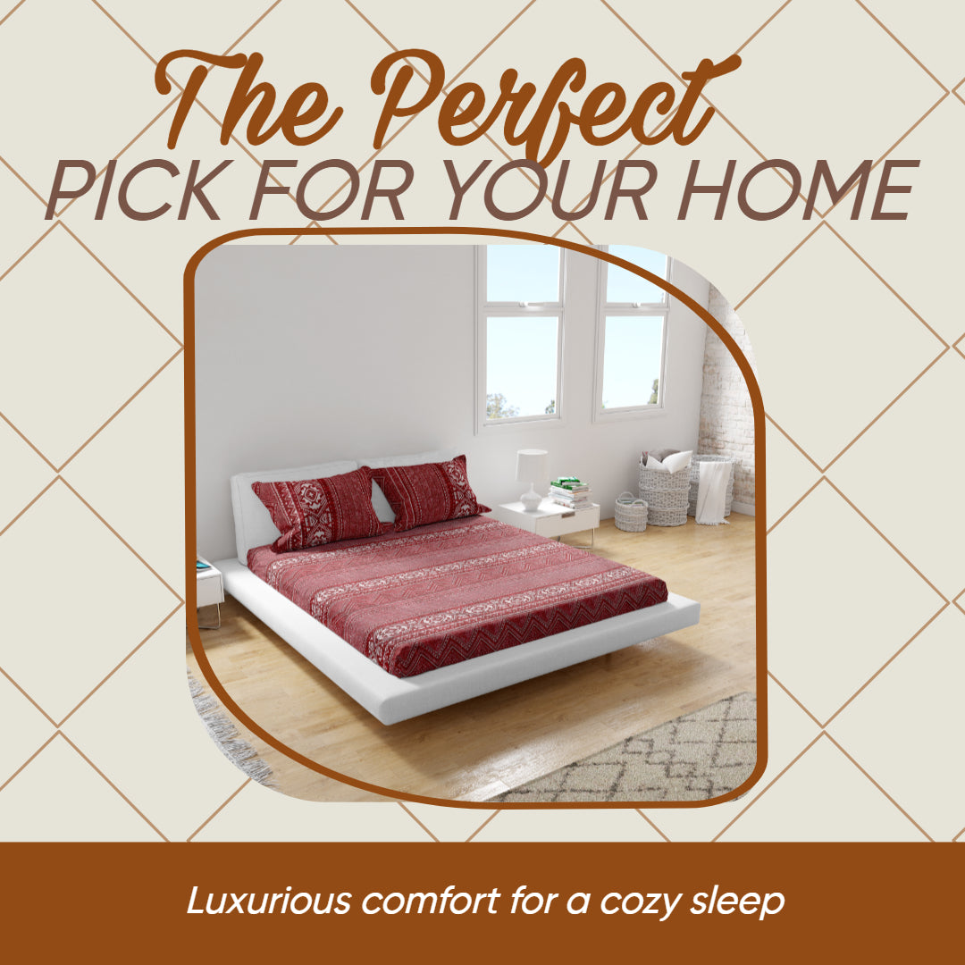 KNOTTING HOME Super Soft Microfiber 120 GSM Bedsheet with Pillow Cover | Printed Bed Sheet Set for Double Bed | Super Soft, Durable Chadar for Bedroom