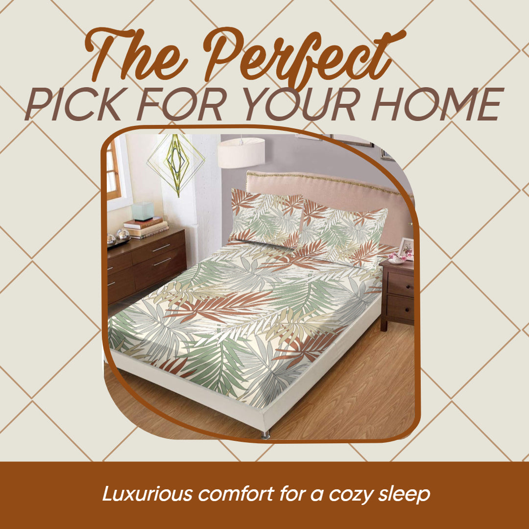 KNOTTING HOME Super Soft Microfiber 120 GSM Bedsheet with Pillow Cover | Printed Bed Sheet Set for Double Bed | Super Soft, Durable Chadar for Bedroom