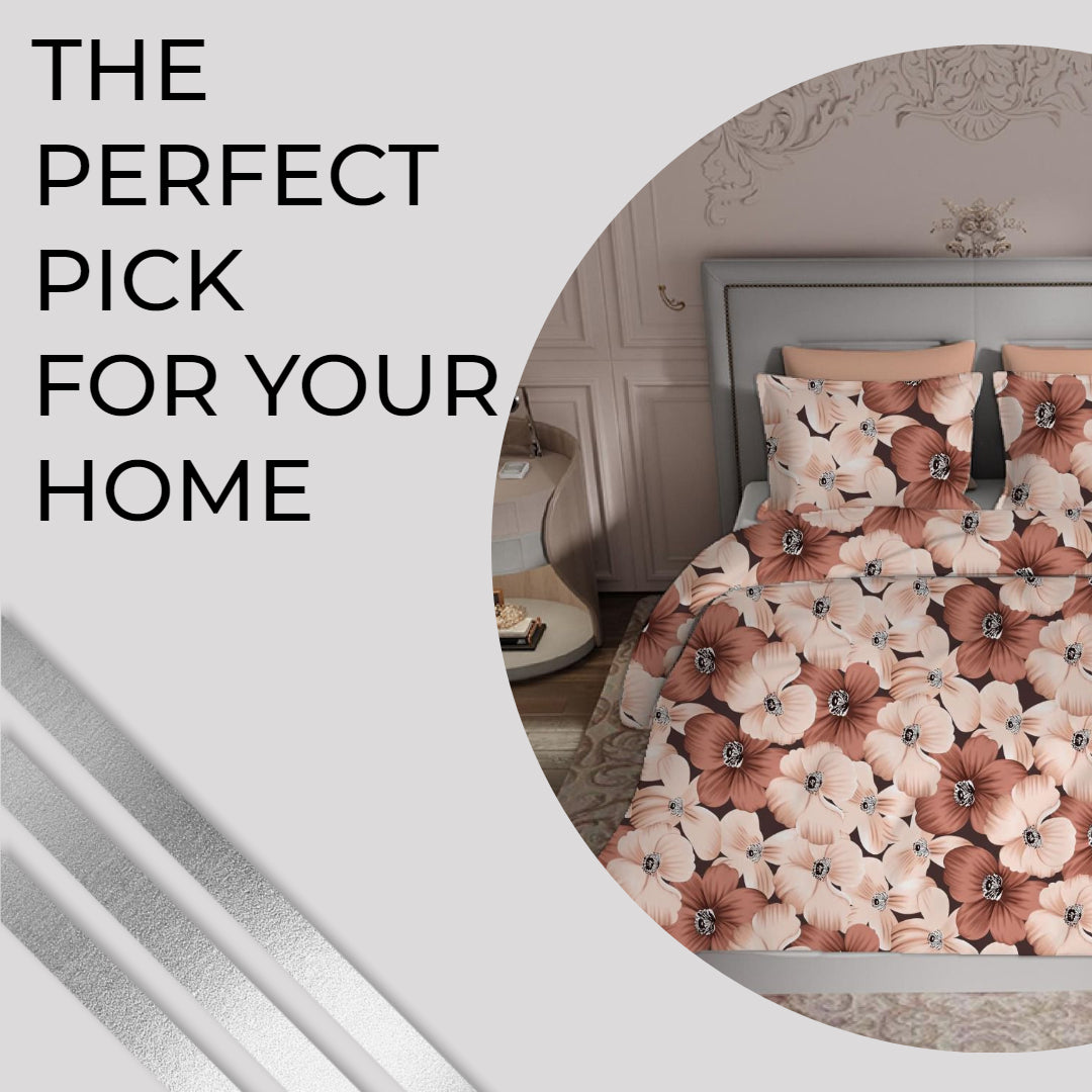 KNOTTING HOME Super Soft Microfiber 120 GSM  Bedsheet with Pillow Cover | Printed Bed Sheet Set for Double Bed | Super Soft, Durable Chadar for Bedroom