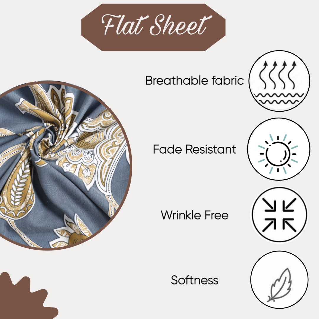 KNOTTING HOME Super Soft Microfiber 120 GSM Bedsheet with Pillow Cover | Printed Bed Sheet Set for Double Bed | Super Soft, Durable Chadar for Bedroom
