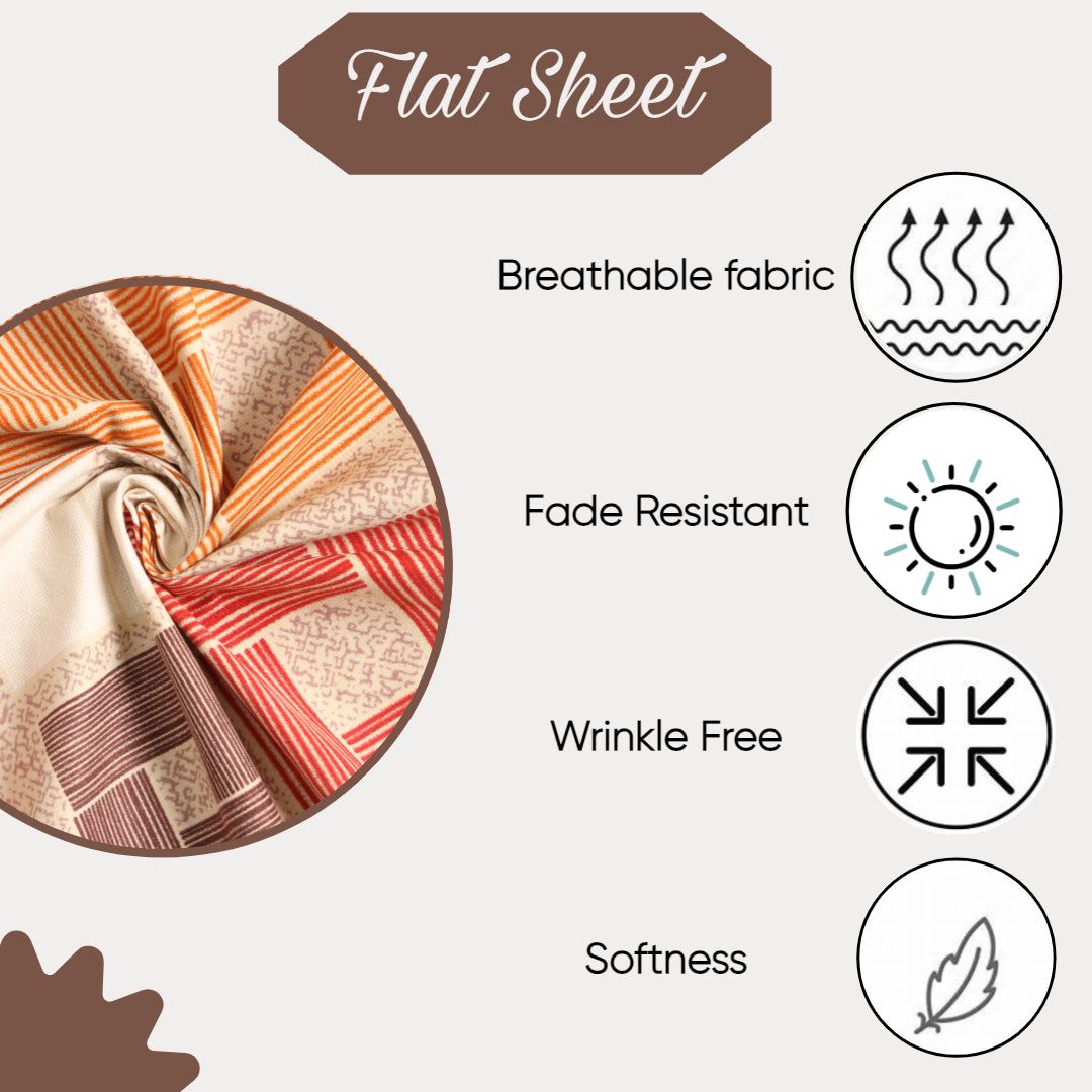 KNOTTING HOME Super Soft Microfiber 120 GSM Bedsheet with Pillow Cover | Printed Bed Sheet Set for Double Bed | Super Soft, Durable Chadar for Bedroom