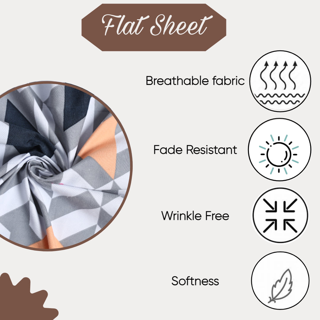 KNOTTING HOME Super Soft Microfiber 120 GSM Bedsheet with Pillow Cover | Printed Bed Sheet Set for Double Bed | Super Soft, Durable Chadar for Bedroom