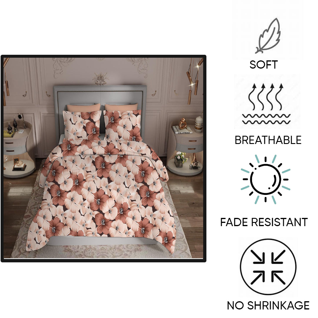 KNOTTING HOME Super Soft Microfiber 120 GSM  Bedsheet with Pillow Cover | Printed Bed Sheet Set for Double Bed | Super Soft, Durable Chadar for Bedroom