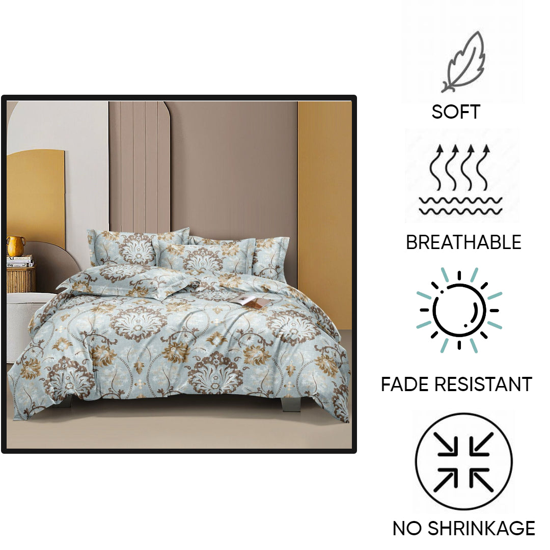 KNOTTING HOME Super Soft Microfiber 120 GSM Bedsheet with Pillow Cover | Printed Bed Sheet Set for Double Bed | Super Soft, Durable Chadar for Bedroom
