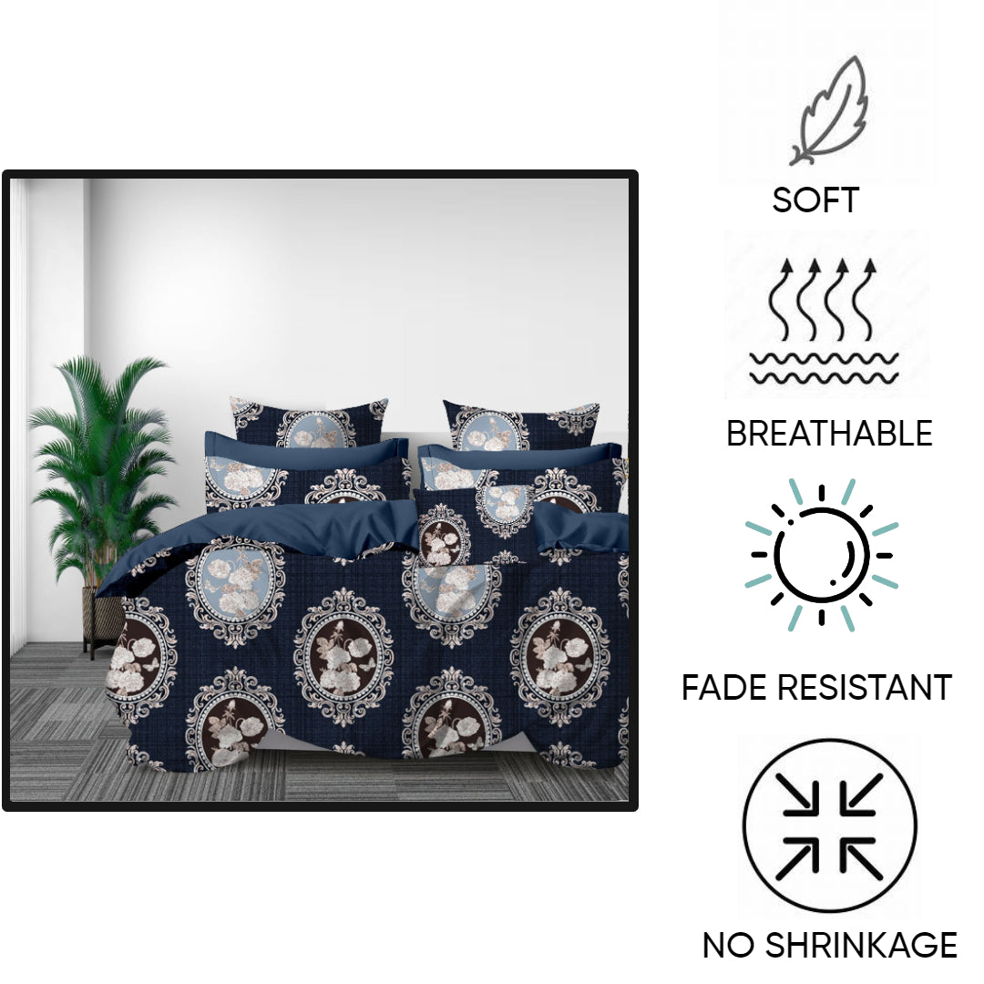 KNOTTING HOME Super Soft Microfiber 120 GSM Bedsheet with Pillow Cover | Printed Bed Sheet Set for Double Bed | Super Soft, Durable Chadar for Bedroom