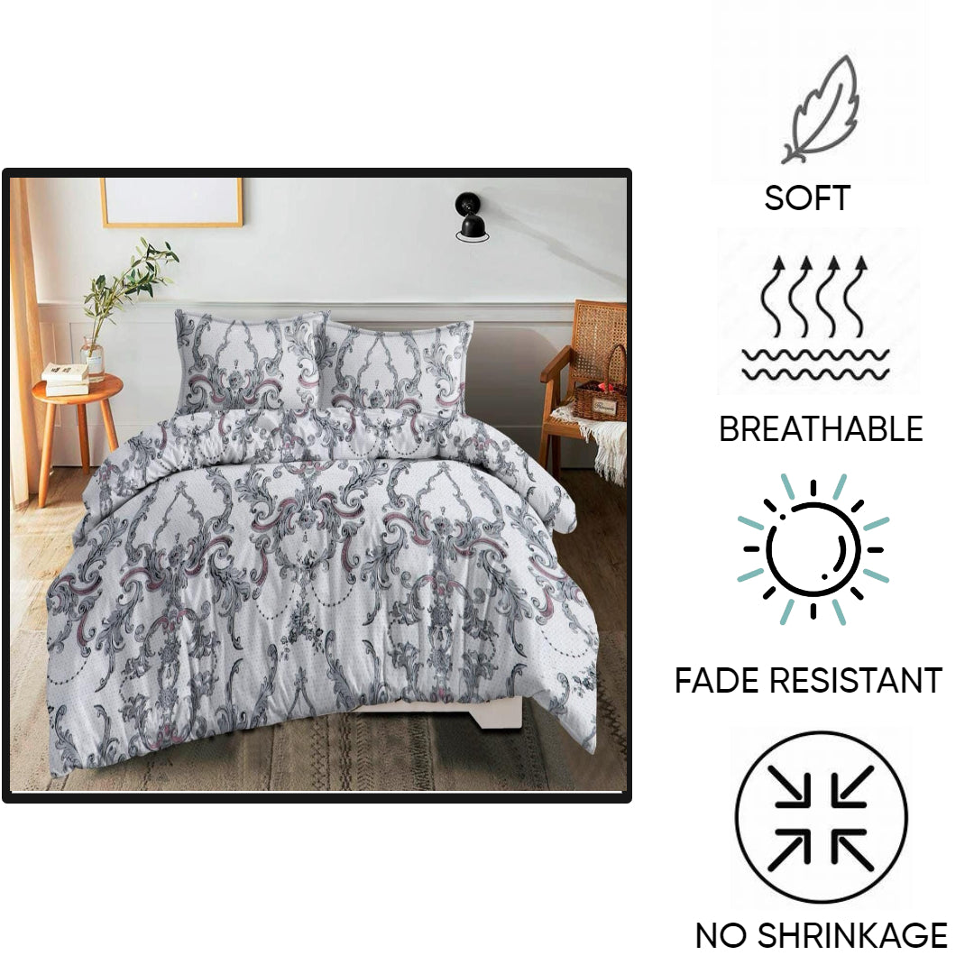 KNOTTING HOME Super Soft Microfiber 120 GSM Bedsheet with Pillow Cover | Printed Bed Sheet Set for Double Bed | Super Soft, Durable Chadar for Bedroom