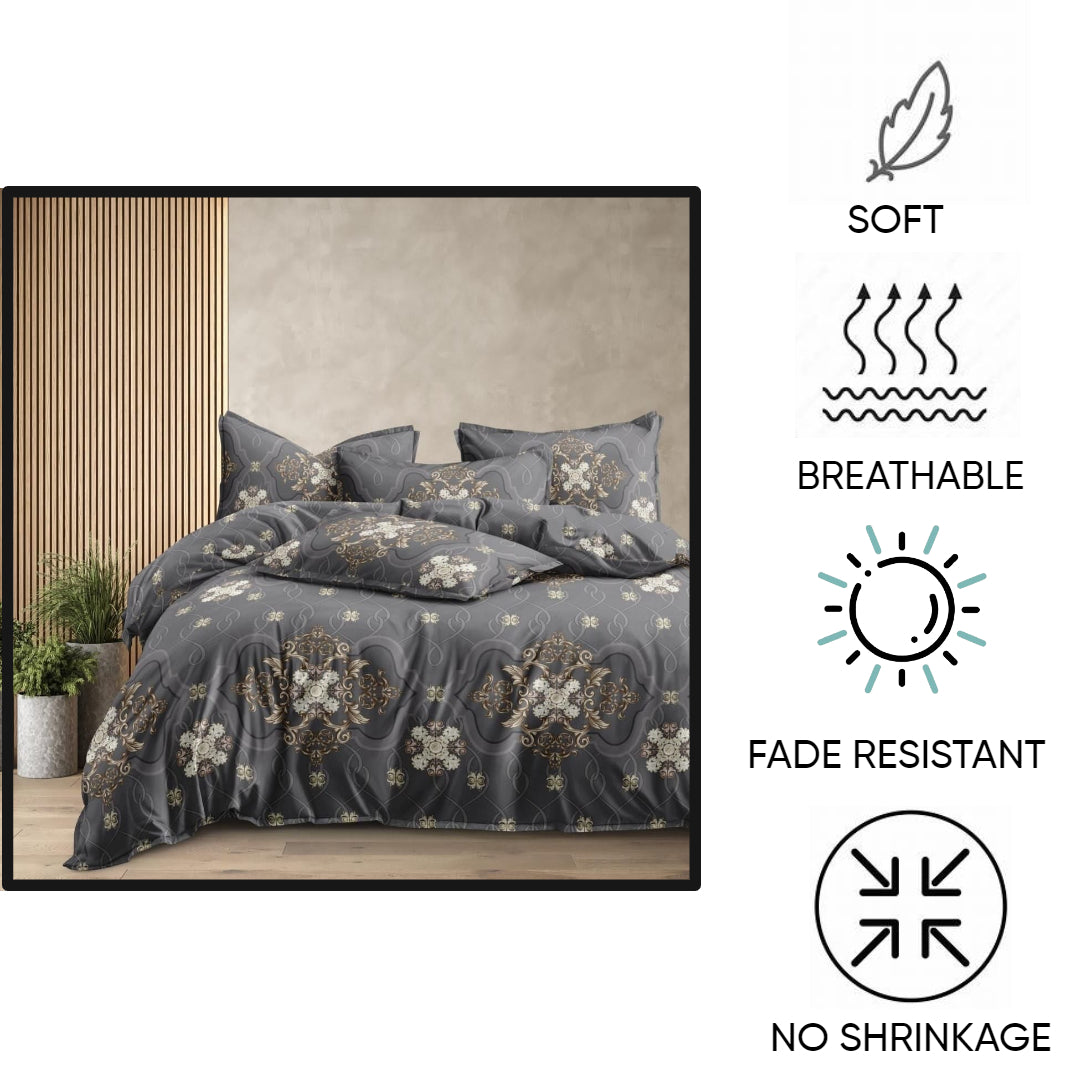 KNOTTING HOME Super Soft Microfiber 120 GSM Bedsheet with Pillow Cover | Printed Bed Sheet Set for Double Bed | Super Soft, Durable Chadar for Bedroom