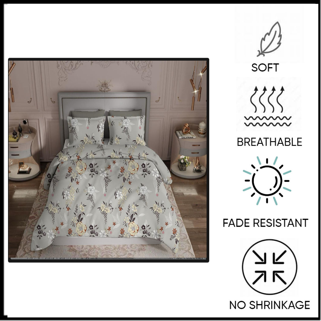 KNOTTING HOME Super Soft Microfiber 120 GSM Bedsheet with Pillow Cover | Printed Bed Sheet Set for Double Bed | Super Soft, Durable Chadar for Bedroom