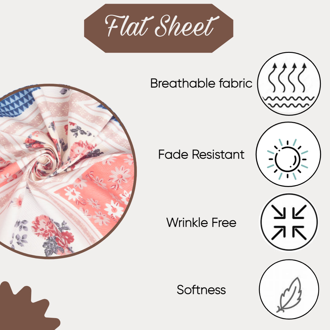 KNOTTING HOME Super Soft Microfiber 120 GSM Bedsheet with Pillow Cover | Printed Bed Sheet Set for Double Bed | Super Soft, Durable Chadar for Bedroom