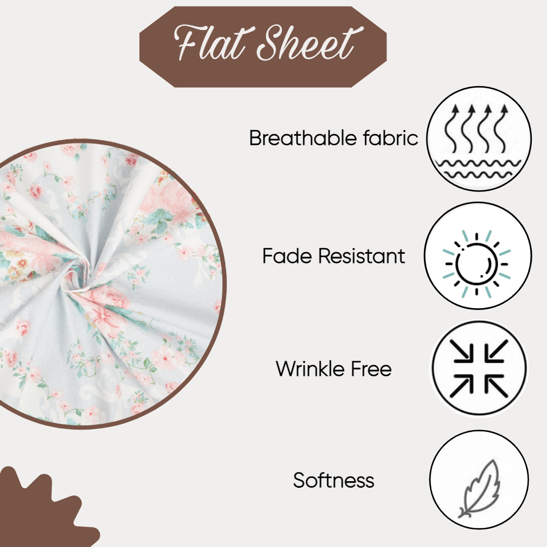 KNOTTING HOME Super Soft Microfiber 120 GSM Bedsheet with Pillow Cover | Printed Bed Sheet Set for Double Bed | Super Soft, Durable Chadar for Bedroom