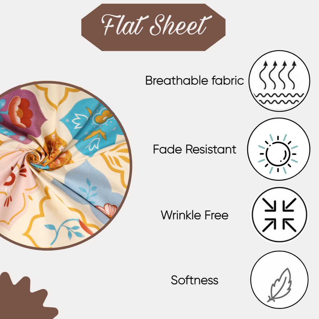 KNOTTING HOME Super Soft Microfiber 120 GSM Bedsheet with Pillow Cover | Printed Bed Sheet Set for Double Bed | Super Soft, Durable Chadar for Bedroom