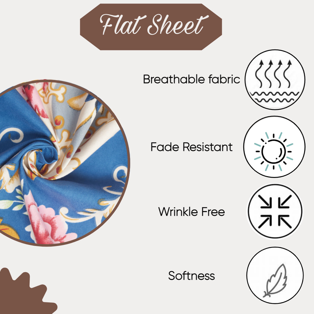 KNOTTING HOME Super Soft Microfiber 120 GSM Bedsheet with Pillow Cover | Printed Bed Sheet Set for Double Bed | Super Soft, Durable Chadar for Bedroom