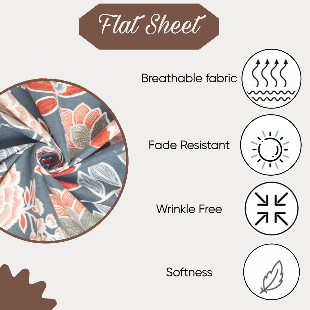 KNOTTING HOME Super Soft Microfiber 120 GSM Bedsheet with Pillow Cover | Printed Bed Sheet Set for Double Bed | Super Soft, Durable Chadar for Bedroom