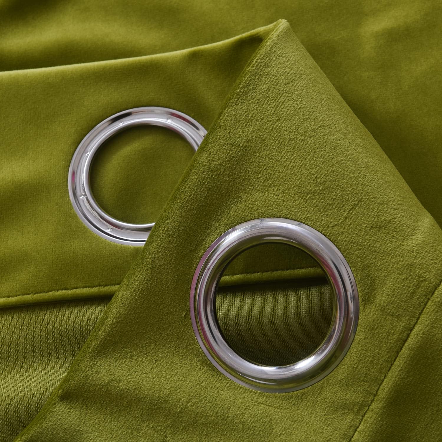 KNOTTING HOME Room Darkening Plain Velvet Eyelet Door Curtains for Living Room ,Bedroom ,Kitchen in Green Color