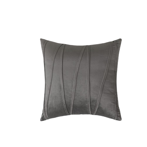 Knotting Home Decorative Striped Throw Pillow Covers  Grey Color ,Soft Solid Velvet Pillow Covers Cushion Case with Zigzag Pattern for Sofa Bedroom