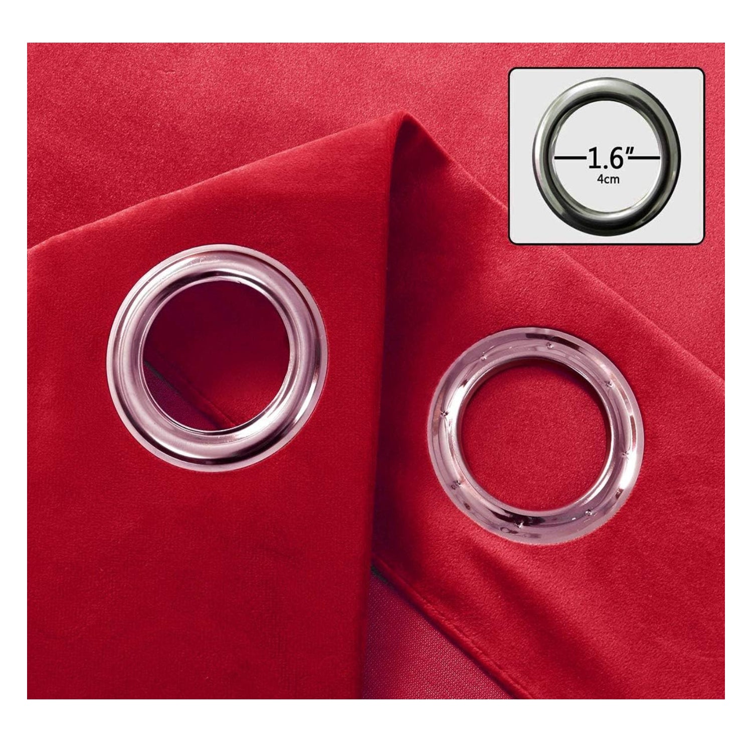 KNOTTING HOME Room Darkening Plain Velvet Eyelet Door Curtains for Living Room ,Bedroom ,Kitchen in Red Color