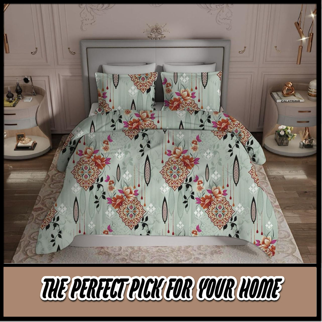 KNOTTING HOME Super Soft Microfiber 120 GSM Bedsheet with Pillow Cover | Printed Bed Sheet Set for Double Bed | Super Soft, Durable Chadar for Bedroom